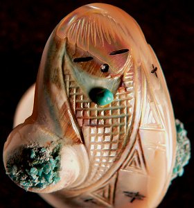 Stuart Quandelacy | Green Snail Shell Maiden | |  Price was:  $195.    | NOW ON SALE $105.  |  CLICK IMAGE for more views & information.