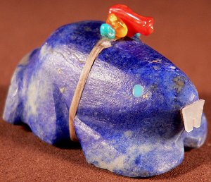 Burt Awelagte |  Price:  $95.    | Afghan Lapis | Bear |  CLICK IMAGE for more views & information.