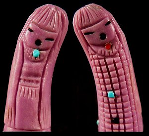 Sandra Quandelacy   | Price $95. |Phosphosiderite  | Double Corn Maidens |  CLICK IMAGE for more views & information.