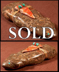  Lena Boone  | Price  was:  $95.   | NOW ON SALE $60.  | Fossil marble badger  |  CLICK IMAGE for more views & information.