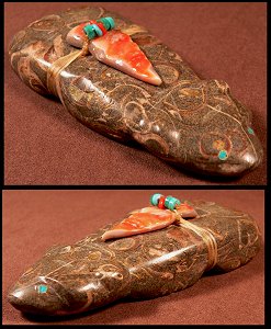  Lena Boone  | Price $95. | Fossil marble frog  |  CLICK IMAGE for more views & information.