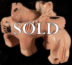 Carol Martinez   | Price $135. | Chocolate Serpentine | Trio of Horses  |  CLICK IMAGE for more views & information.