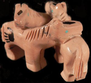 Carol Martinez   | Price $135. | Chocolate Serpentine | Trio of Horses  |  CLICK IMAGE for more views & information.