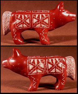 Curtis Garcia   | SALE Price $100.  - (Was $125.)  |Sgraffito Pipestone | Wolf |  CLICK IMAGE for more views & information.