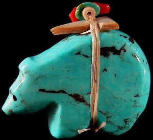 Emery Eriacho | Price $45. | Turquoise | Bear | CLICK IMAGE for more views & information.