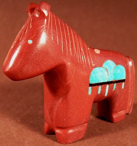 Emery Boone | Price $105. | Inlaid Pipestone | Horse | CLICK IMAGE for more views & information.