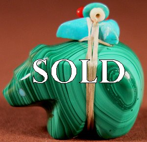 Emery Eriacho   | Price $45. | Malachite| Bear  |  CLICK IMAGE for more views & information.