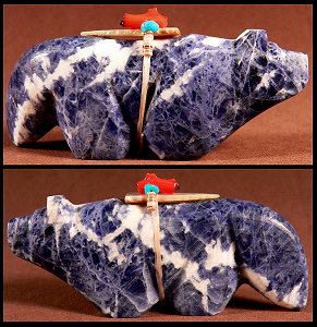 Burt Awelagte    | Price $95. | Sodalite | Wolf  |  CLICK IMAGE for more views & information.