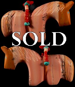 Rodney Laiwakete Dolomite Horse  |  Price  $60.   |  CLICK IMAGE for more views & information.