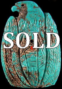  Faye Quandelacy  | Price $165.  |Turquoise  |  Eagle over Maiden  |  CLICK IMAGE for more views & information.