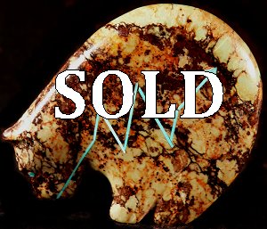 Stewart Quandelacy | Price $250. | Zacatecas Turquoise | Medicine Bear | CLICK IMAGE for more views & information.