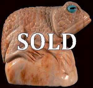 Hudson Sandy  |  Price $195.   | Picasso marble | Frog on a rock  |  CLICK IMAGE for more views & information.