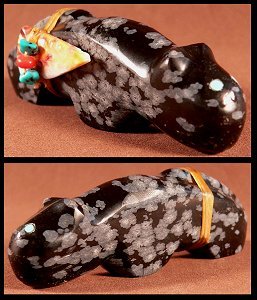 Lena Boone   | Price was $75.  - NOW $60. | Snowflake Obsidian |  Old Style Mountain Lion |  CLICK IMAGE for more views & information.