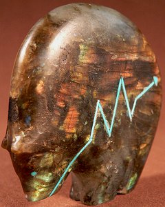 Stewart Quandelacy | Price $235. | Labradorite | Medicine Bear | CLICK IMAGE for more views & information.