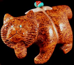 Brion Hattie   | Price $235.  | Vietnamese Jasper |  Bobcat |  CLICK IMAGE for more views & information.