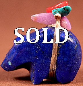 Emery Eriacho  |  Price $48.   |  Gem Afghan Lapis| Bear  |  CLICK IMAGE for more views & information.