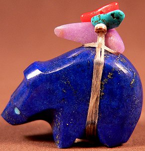 Emery Eriacho  |  Price $48.   |  Gem Afghan Lapis| Bear  |  CLICK IMAGE for more views & information.