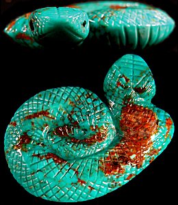 Vivella Cheama | Turquoise | Rattlesnake | Price $165.   |  CLICK IMAGE for more views & information.