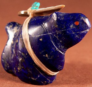 Leland Boone | Gem Afghan Lapis | Squirrel | Price: $125. |  CLICK  IMAGE for more views & information.