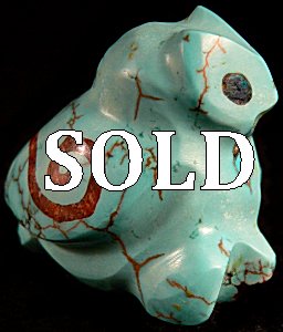 Jayne Quam | Turquoise | Inlaid Owl | Price $150.   |  CLICK IMAGE for more views & information.