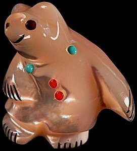 Claudia Peina | Mother of Pearl | Standing Bear | Price was $95.  - Now $60.| CLICK  IMAGE for more views & information.