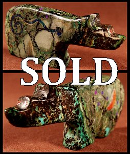 Jayne Quam | Copper Complex | Inlaid Bear | Price: $75. |CLICK  IMAGE for more views & information.