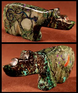 Jayne Quam | Copper Complex | Inlaid Bear | Price: $75. |CLICK  IMAGE for more views & information.