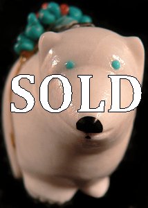 Delvin Leekya | White marble | Medicine Bear | Price: $95.|CLICK  IMAGE for more views & information.