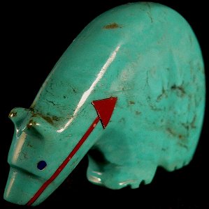 Georgia Quandelacy |Turquoise  | Medicine Bear |  Price: $90. |CLICK  IMAGE for more views & information.