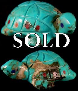 Georgia Quandelacy | Turtle | Turquoise | Price: $95. |CLICK  IMAGE for more views & information.