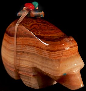 Emery Eriacho | Bear | Onyx & Travertine | Price: $54. |CLICK IMAGE for more views & information.