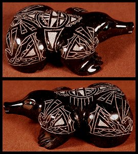 Curtis Garcia |Black marble, Sgraffito |Mole  | Price: $95. |CLICK  IMAGE for more views & information.