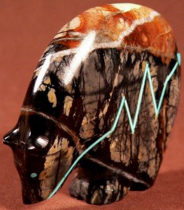 Stewart Quandelacy |  Picasso marble  |  Medicine Bear | Price: $175. +  $9.25  domestic shipping | CLICK  IMAGE for more views & information.