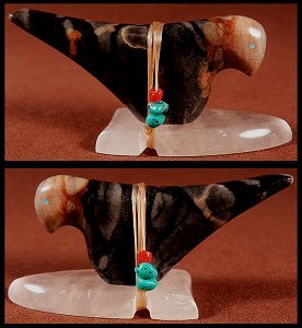Todd Westika |Picasso marble & Selenite  | Eagle on arrowhead  | Price: $95. +  $8.50  domestic shipping | CLICK  IMAGE for more views & information.
