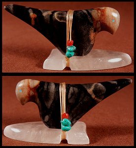 Todd Westika |Picasso marble & Selenite | Eagle on arrowhead | Price: $95. + $8.50 domestic shipping | CLICK IMAGE for more views & information.