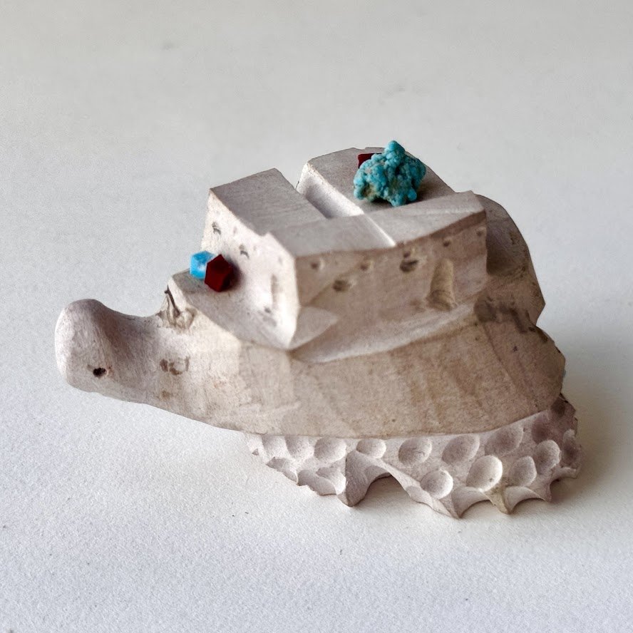 Zuni Spirits is proud to represent a variety of Zuni fetish carvers, including Leroy Chavez, (d.)|Serpentine Pueblo Turtle