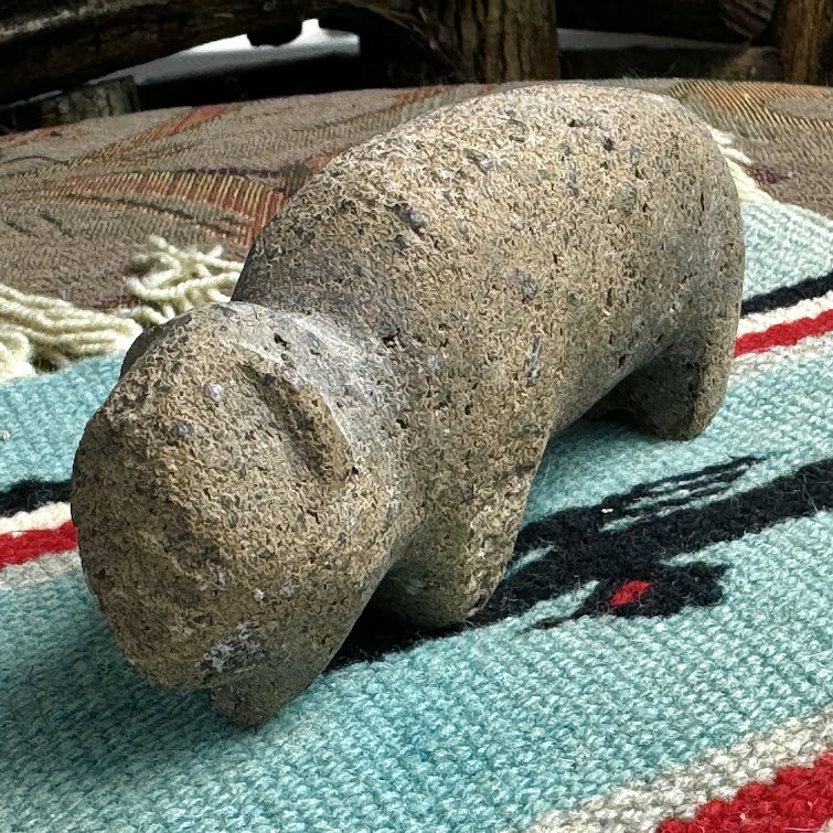 Zuni Spirits is proud to represent a variety of Zuni fetish carvers, including Salvador Romero| Volcanic TufaBison!