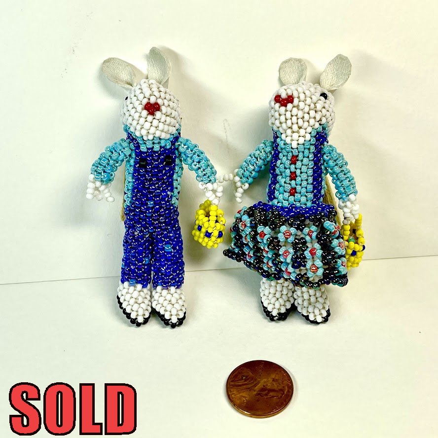 Elizabeth Vacit, Beaded Blue Rabbits